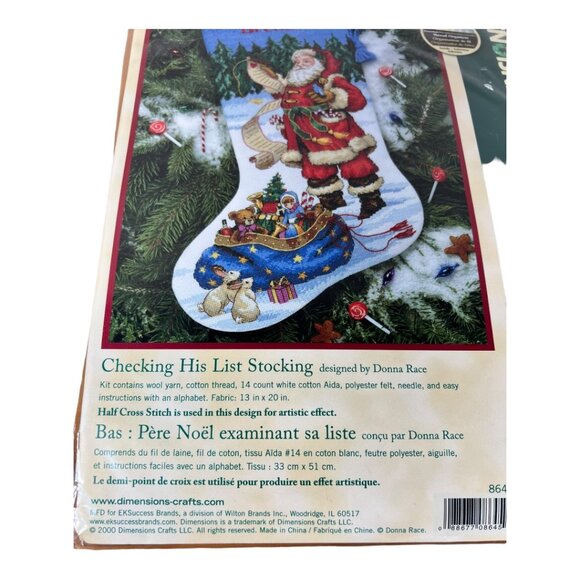 Dimensions Cross Stitch Santa Stocking - Picture 2 of 5